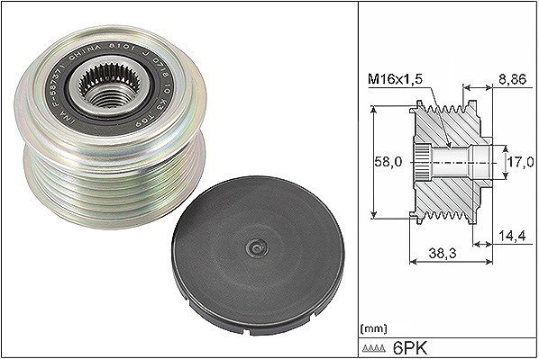 Schaeffler Ina Generatorfreilauf [Hersteller-Nr. 535029610] für Hyundai, Kia