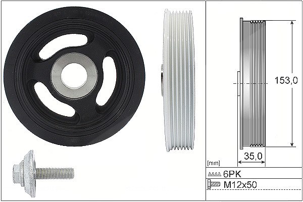 Für INA 544 0104 20 CRANKSHAFT BELT PULLEY - Image 8