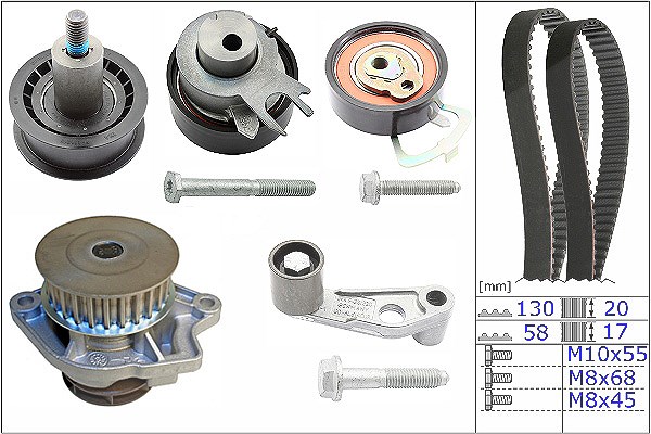 Schaeffler Ina Wasserpumpe + Zahnriemensatz [Hersteller-Nr. 530008931] für VW, Seat, Audi, Skoda