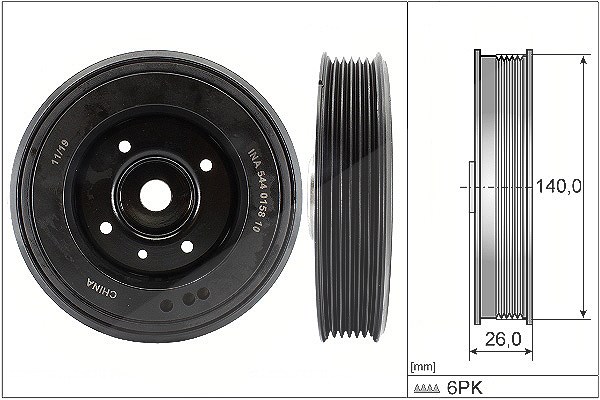 Schaeffler Ina Riemenscheibe, Kurbelwelle [Hersteller-Nr. 544015810] für VW, Seat, Skoda, Audi
