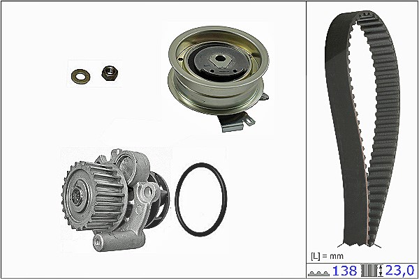 Schaeffler Ina Wasserpumpe + Zahnriemensatz [Hersteller-Nr. 530017130] für Skoda, Seat, VW