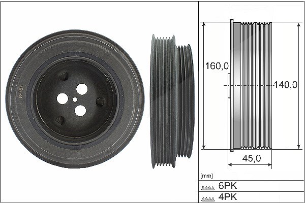 Schaeffler Ina Riemenscheibe, Kurbelwelle [Hersteller-Nr. 544013110] für Citroën, Ford, Peugeot