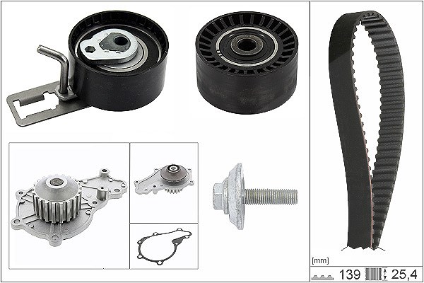 Schaeffler Ina Wasserpumpe + Zahnriemensatz [Hersteller-Nr. 530057730] für Ford, Ds, Peugeot, Citroën