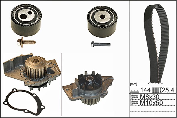 Schaeffler Ina Wasserpumpe + Zahnriemensatz [Hersteller-Nr. 530047430] für Peugeot, Citroën, Fiat