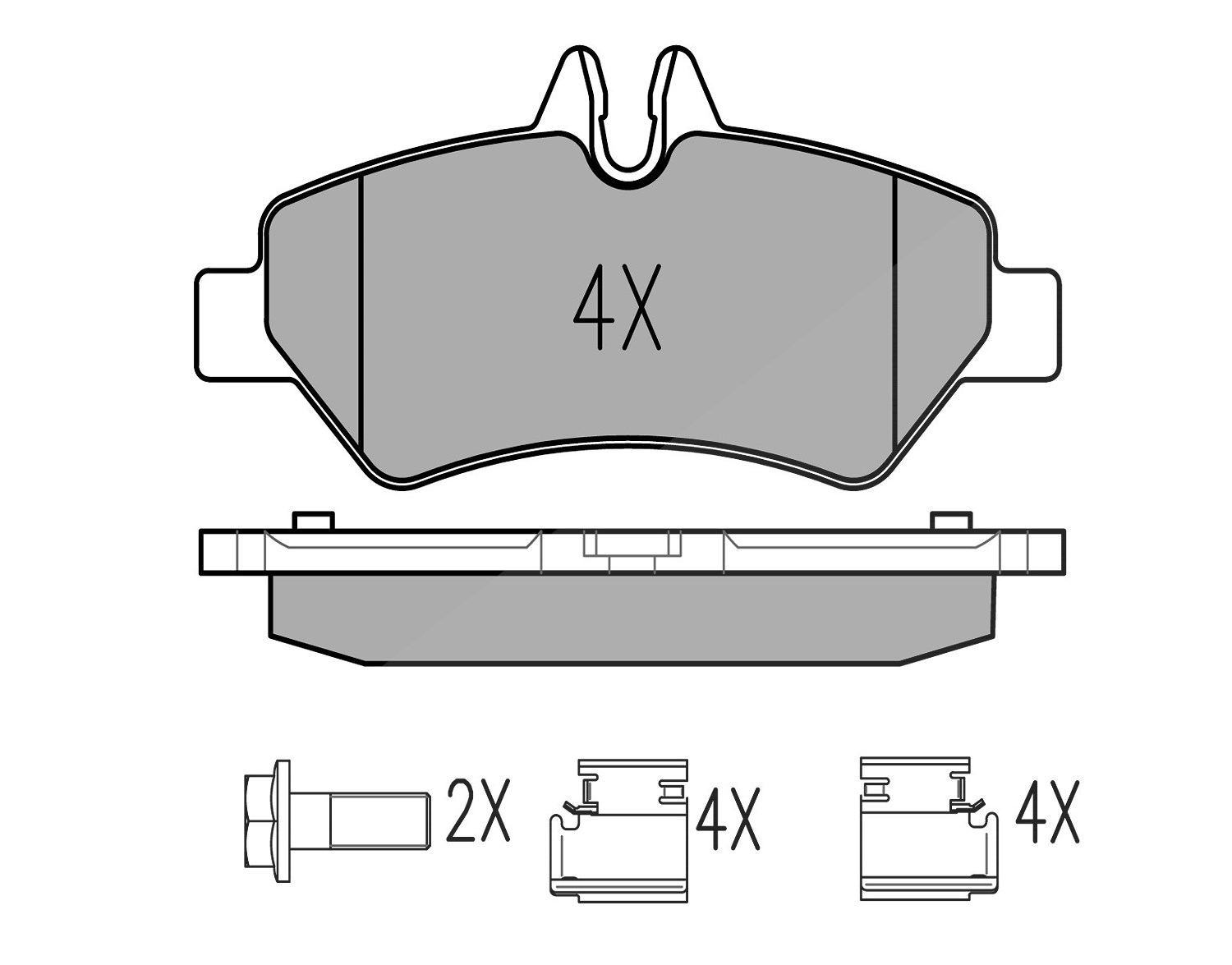 Meyle Bremsbelagsatz, Scheibenbremse [Hersteller-Nr. 0252919019] für VW, Mercedes-Benz