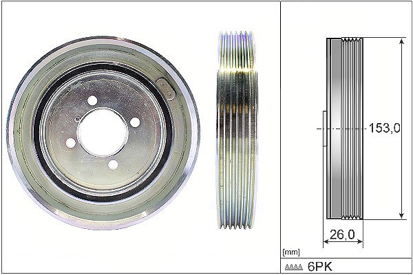 Schaeffler Ina Riemenscheibe, Kurbelwelle [Hersteller-Nr. 544004010] für Citroën, Fiat, Peugeot