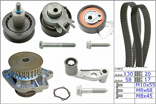 Schaeffler Ina Wasserpumpe + Zahnriemensatz [Hersteller-Nr. 530036030] für VW, Seat
