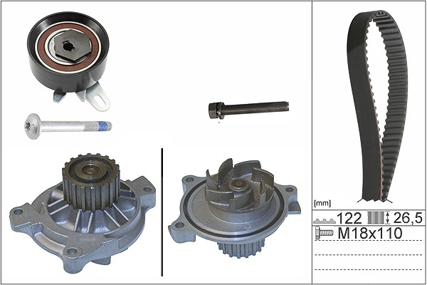 Schaeffler Ina Wasserpumpe + Zahnriemensatz [Hersteller-Nr. 530017531] für Volvo