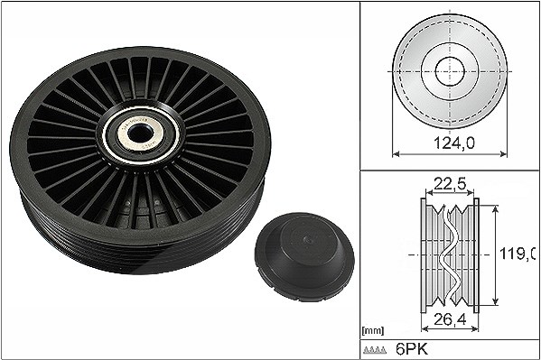 Schaeffler Ina Umlenk-/Führungsrolle, Keilrippenriemen [Hersteller-Nr. 532024210] für Opel, Saab, Vauxhall, Volvo