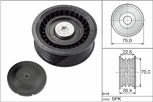Schaeffler Ina Umlenk-/Führungsrolle, Keilrippenriemen [Hersteller-Nr. 532034410] für BMW
