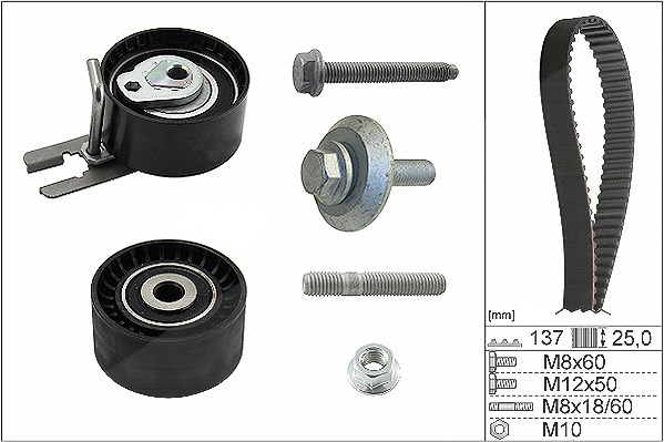 Schaeffler Ina Zahnriemensatz [Hersteller-Nr. 530037510] für Peugeot, Ford, Fiat, Mini, Volvo, Suzuki, Citroën
