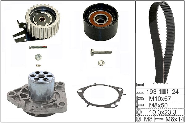 Schaeffler Ina Wasserpumpe + Zahnriemensatz [Hersteller-Nr. 530056130] für Jeep, Suzuki, Lancia, Fiat, Vauxhall, Chrysler, Alfa Romeo, Opel