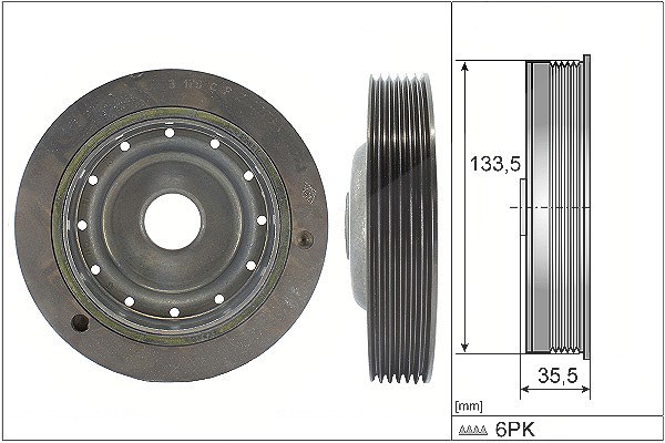 Schaeffler Ina Riemenscheibe, Kurbelwelle [Hersteller-Nr. 544009110] für Renault
