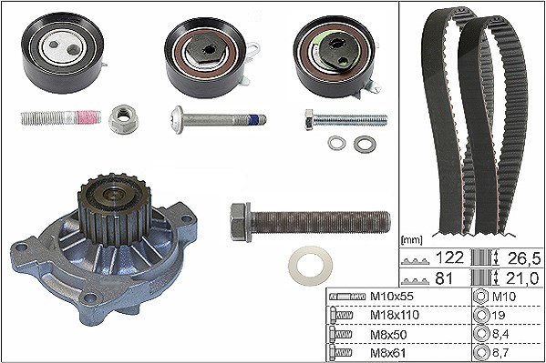 Schaeffler Ina Wasserpumpe + Zahnriemensatz [Hersteller-Nr. 530048431] für Volvo