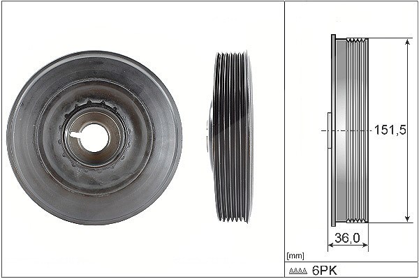 Schaeffler Ina Riemenscheibe, Kurbelwelle [Hersteller-Nr. 544009010] für Infiniti, Dacia, Nissan, Renault, Mercedes-Benz, Lada