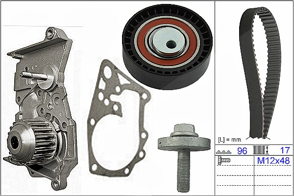 Schaeffler Ina Wasserpumpe + Zahnriemensatz [Hersteller-Nr. 530060430] für Lada, Dacia, Renault