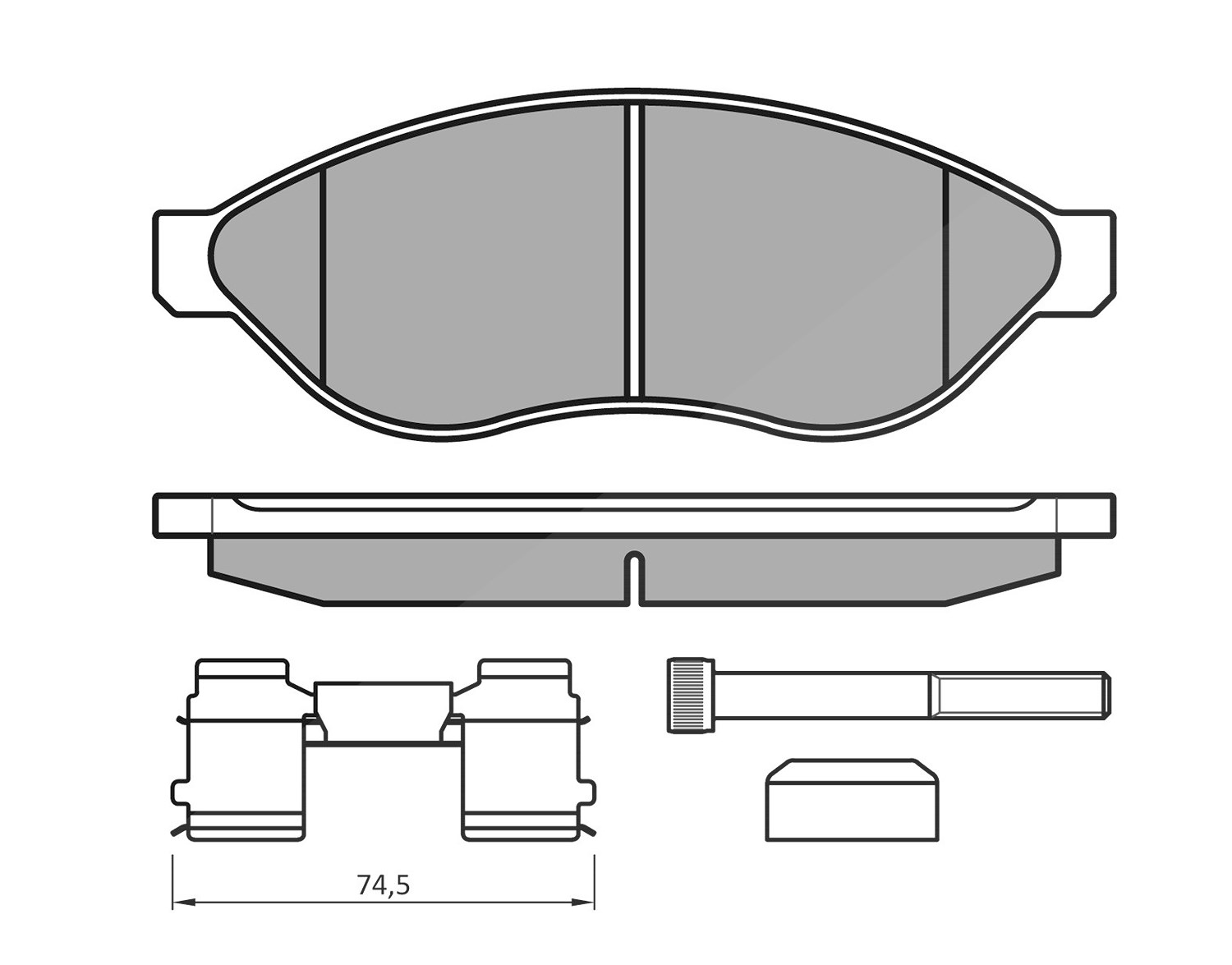 Meyle Bremsbeläge vorne (Satz) [Hersteller-Nr. 0252446819/W1] für Fiat, Opel, Citroën, Vauxhall, Peugeot