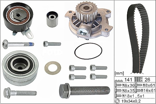 Schaeffler Ina Wasserpumpe + Zahnriemensatz [Hersteller-Nr. 530048230] für VW