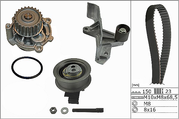Schaeffler Ina Wasserpumpe + Zahnriemensatz [Hersteller-Nr. 530054631] für VW, Audi