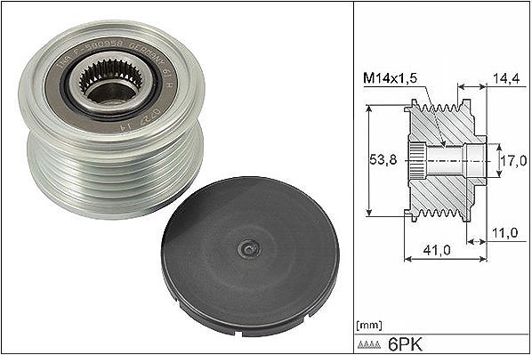 Schaeffler Ina Generatorfreilauf [Hersteller-Nr. 535030410] für Fiat, Citroën, Ds, Peugeot, Vauxhall, Toyota, Jeep, Opel