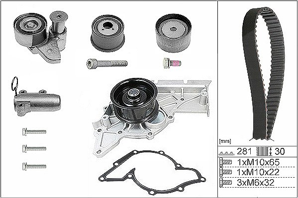 Schaeffler Ina Wasserpumpe + Zahnriemensatz [Hersteller-Nr. 530048030] für Audi