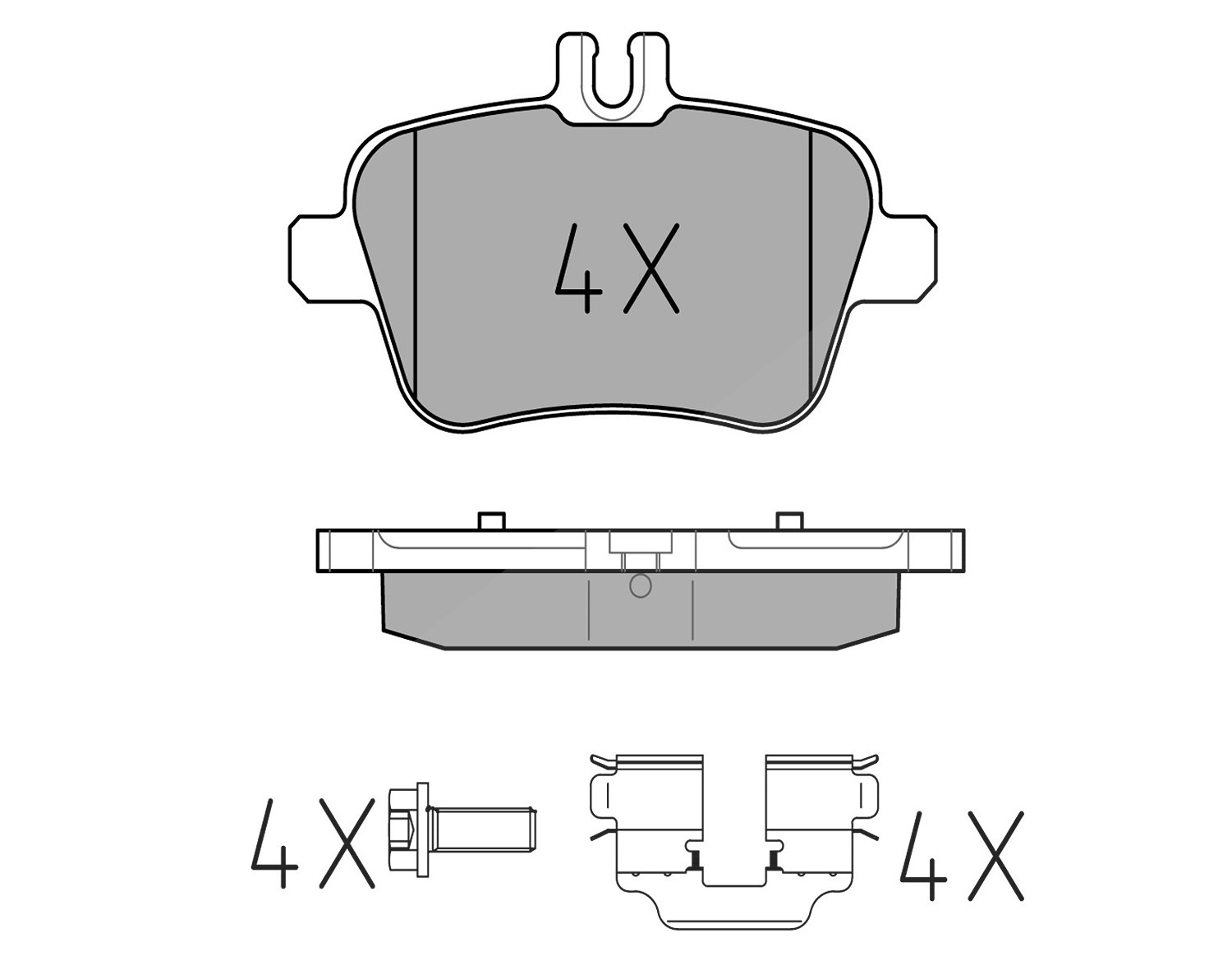 Meyle Bremsbelagsatz, Scheibenbremse [Hersteller-Nr. 0252484818] für Infiniti, Mercedes-Benz