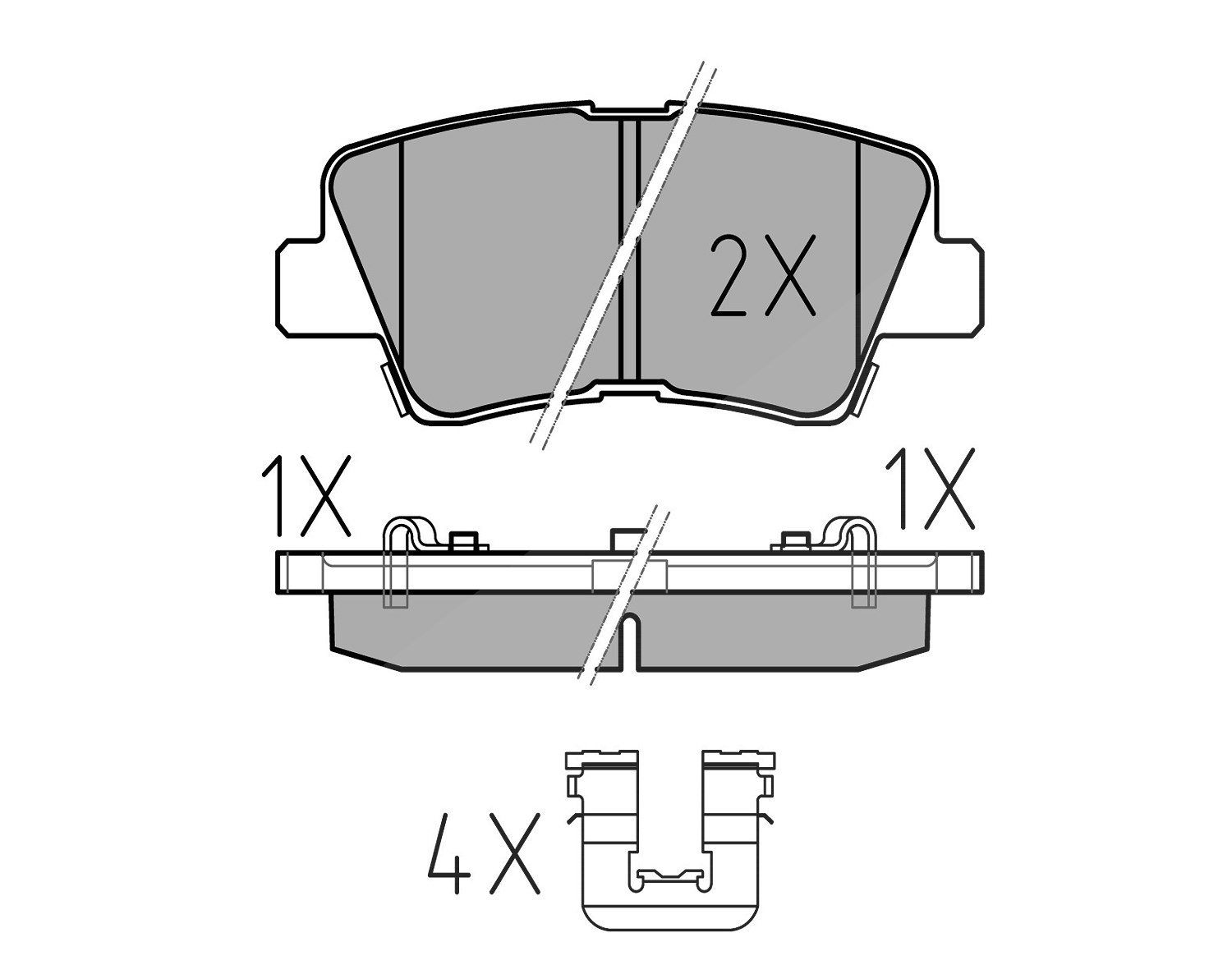 Meyle Bremsbeläge hinten (Satz) [Hersteller-Nr. 0252533715/W] für Hyundai, Kia, Ssangyong