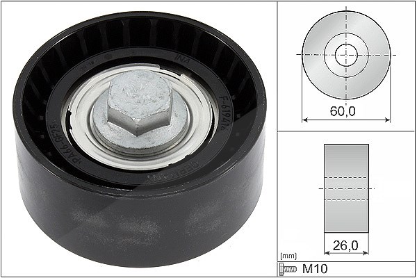 Schaeffler Ina Umlenk-/Führungsrolle, Keilrippenriemen [Hersteller-Nr. 532086810] für Opel, Vauxhall