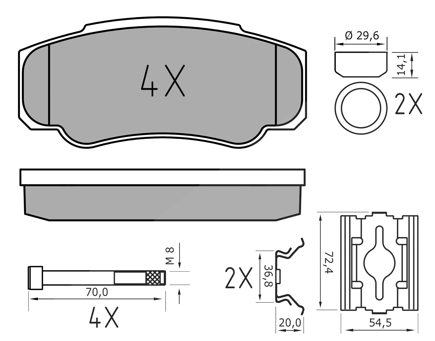 Meyle Bremsbelagsatz, Scheibenbremse [Hersteller-Nr. 0252392120/PD] für Fiat, Citroën, Peugeot
