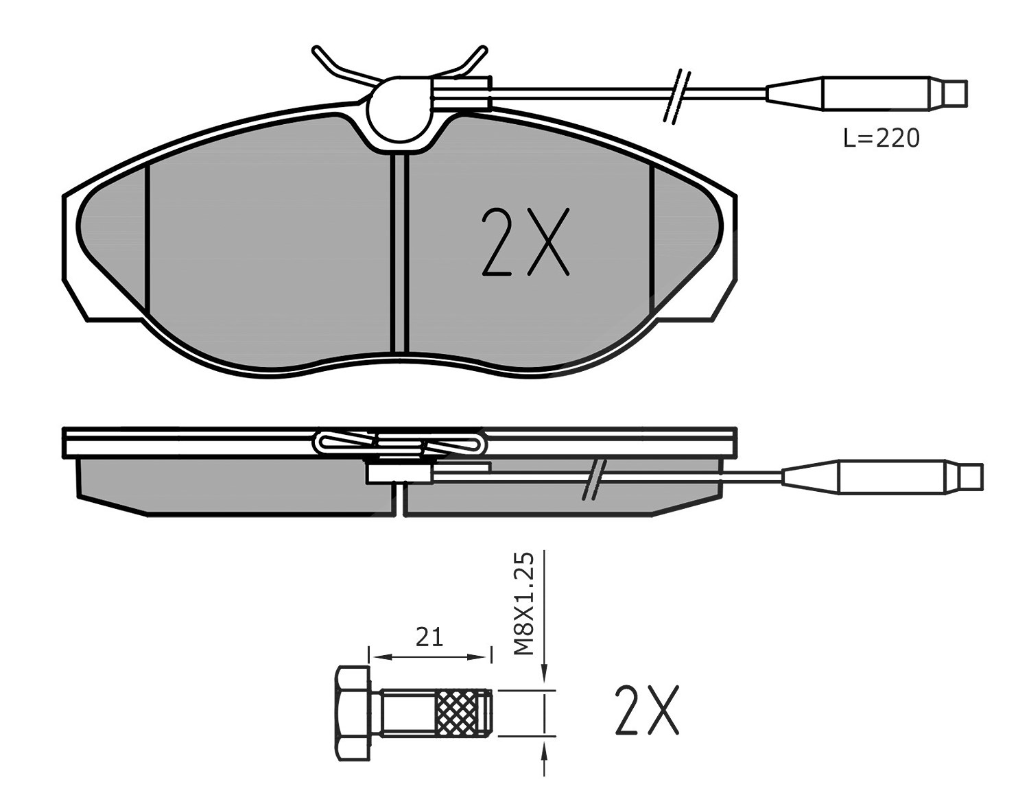 Meyle Bremsbelagsatz, Scheibenbremse [Hersteller-Nr. 0252179719/PD] für Citroën, Peugeot, Fiat