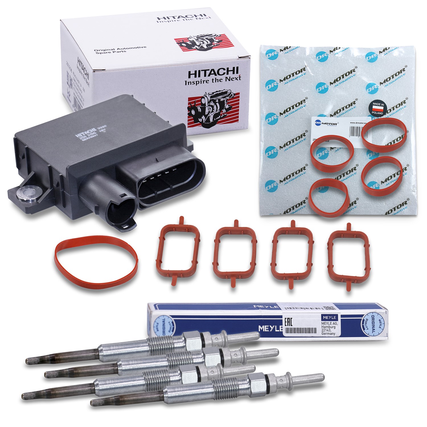 Meyle Steuergerät Glühzeit + 4x Glühkerze + Dichtungssatz [Hersteller-Nr. 40391269] für BMW