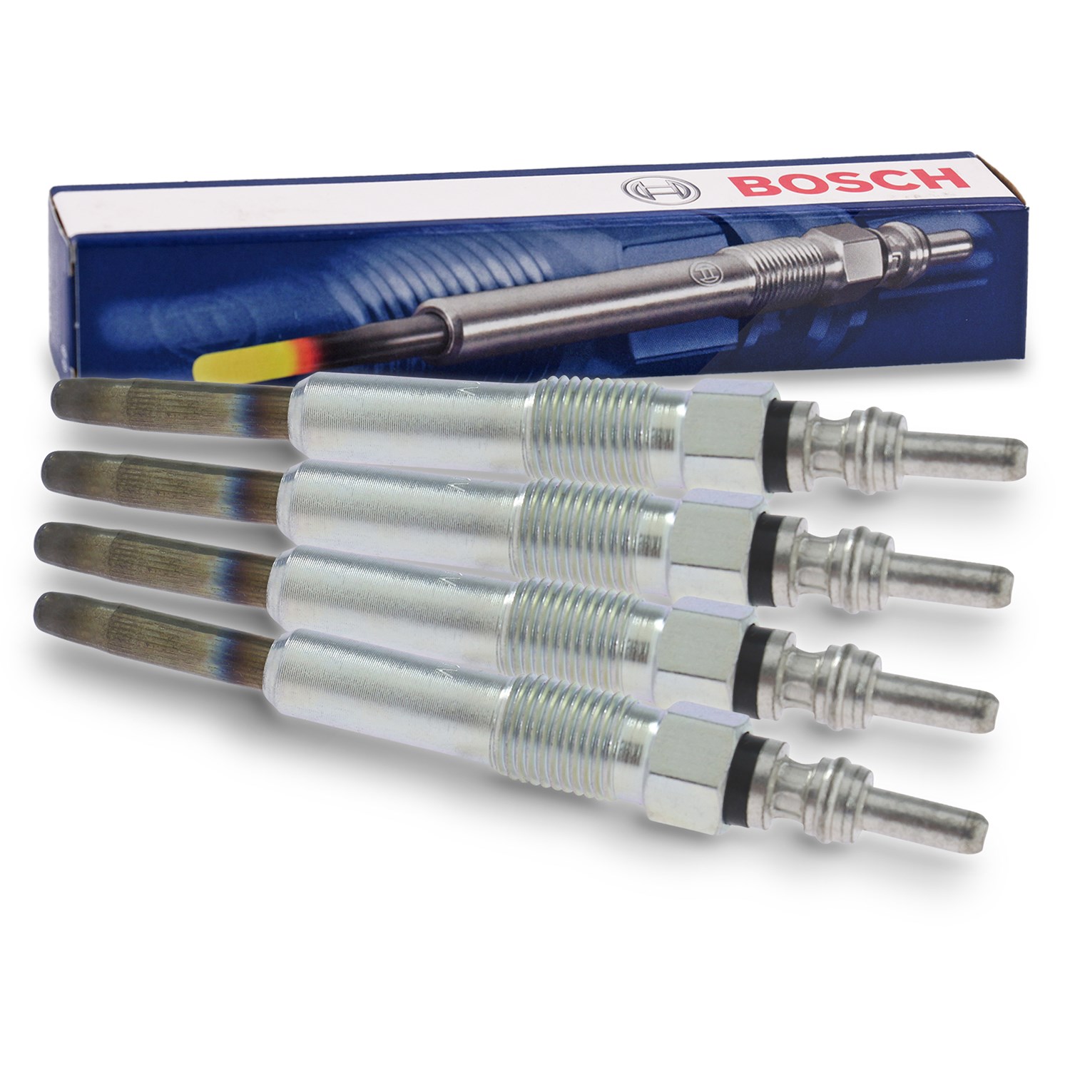 Bosch 4x Glühkerze [Hersteller-Nr. 0250212009] für Renault, Suzuki, Dacia, Mitsubishi, Volvo, Nissan