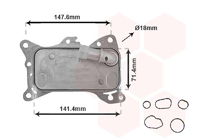 Van Wezel Ölkühler, Motoröl [Hersteller-Nr. 30013705] für Mercedes-Benz, Dodge, Jeep