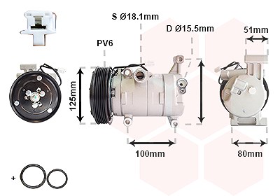 Van Wezel Kompressor, Klimaanlage [Hersteller-Nr. 2701K703] für Mazda
