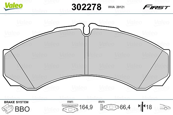 Valeo Bremsbelagsatz, Scheibenbremse [Hersteller-Nr. 302278] für Renault Trucks, Iveco, Renault