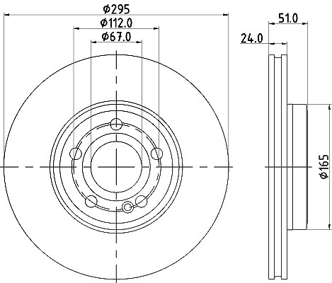 Hella 1x Bremsscheibe [Hersteller-Nr. 8DD355133-381] für Mercedes-Benz