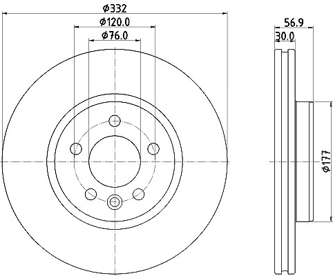 Hella 1x Bremsscheibe [Hersteller-Nr. 8DD355132-561] für VW