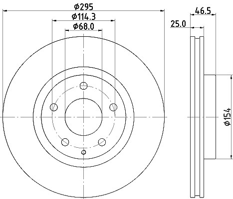 Hella 1x Bremsscheibe [Hersteller-Nr. 8DD355133-681] für Mazda