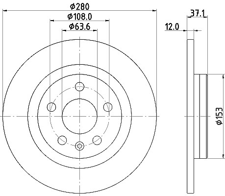 Hella 1x Bremsscheibe [Hersteller-Nr. 8DD355133-411] für Volvo