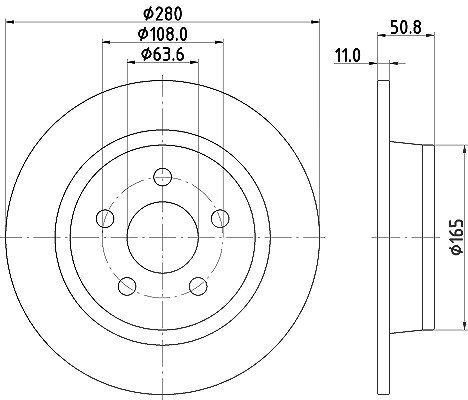 Hella 1x Bremsscheibe [Hersteller-Nr. 8DD355133-741] für Ford
