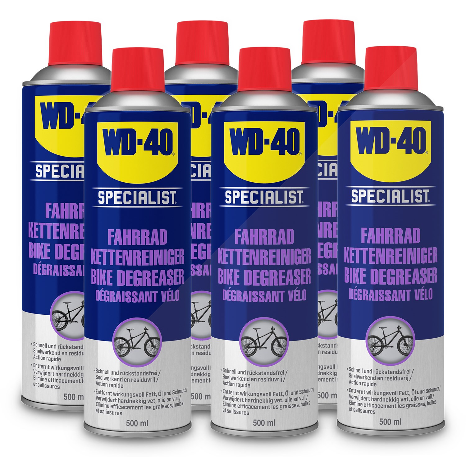 Wd-40 6x 500ml Fahrrad Kettenreiniger [Hersteller-Nr. 49704/NBA]