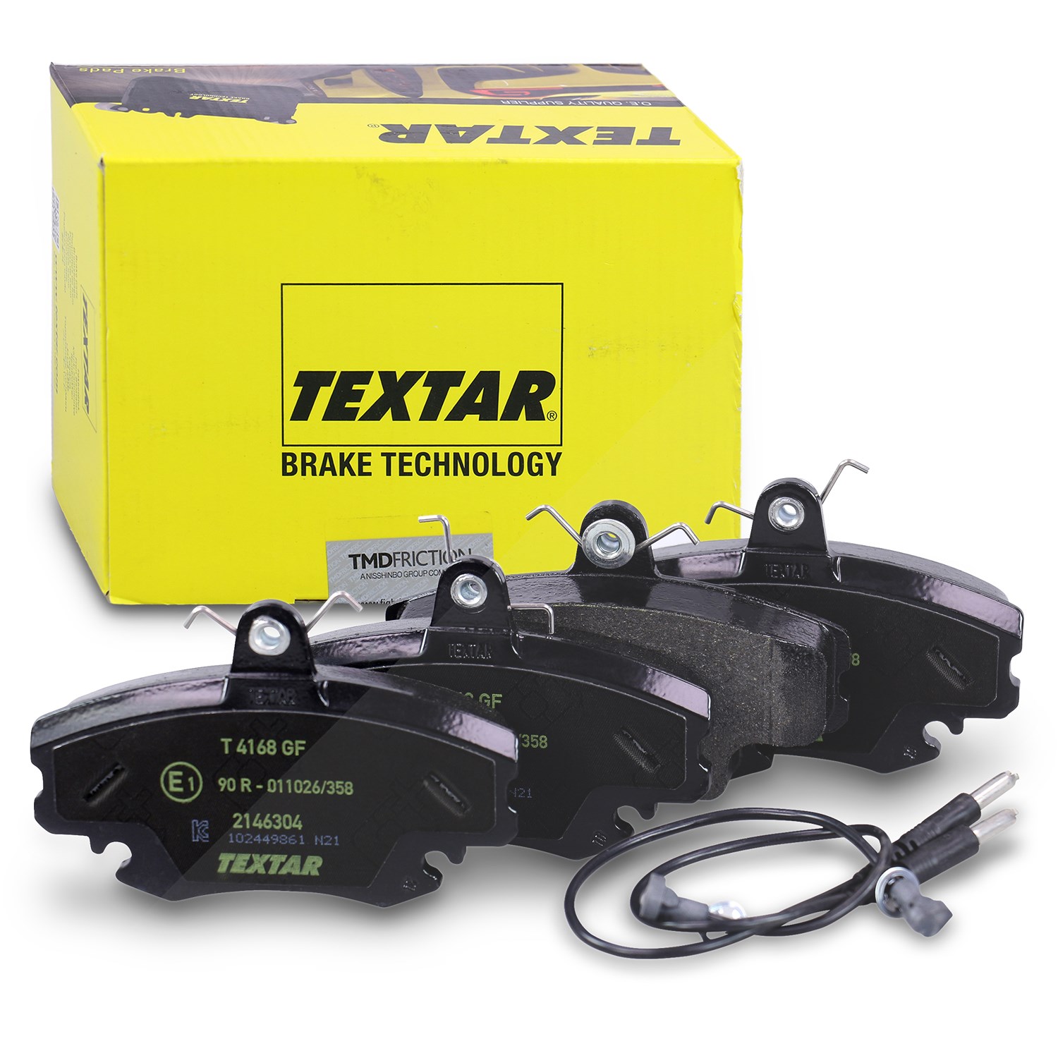 Textar Bremsbelagsatz mit Warnkontakt vorne [Hersteller-Nr. 2146304] für Lada, Alpine, Dacia, Renault, Peugeot