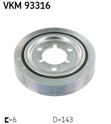 Skf Riemenscheibe, Kurbelwelle [Hersteller-Nr. VKM93316] für Citroën, Peugeot