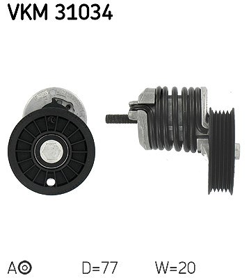 Skf Spannelement Keilrippenriemen [Hersteller-Nr. VKM31034] für Audi, VW
