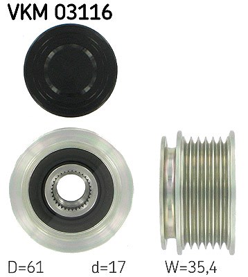 Skf Generatorfreilauf [Hersteller-Nr. VKM03116] für Audi, Seat, VW, Skoda