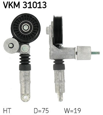 Skf Spannrolle, Keilrippenriemen [Hersteller-Nr. VKM31013] für VW, Skoda, Audi