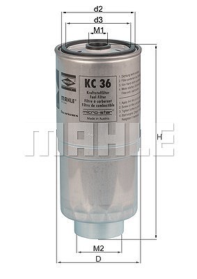 Mahle Kraftstofffilter [Hersteller-Nr. KC36] für Audi