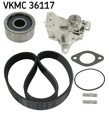 Skf Wasserpumpe + Keilrippenriemensatz [Hersteller-Nr. VKMC36117] für Renault, Vauxhall, Opel