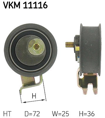 Skf Spannrolle, Zahnriemen [Hersteller-Nr. VKM11116] für VW, Seat, Skoda, Audi