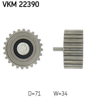 Skf Umlenk-/Führungsrolle, Zahnriemen [Hersteller-Nr. VKM22390] für Fiat, Karsan, Iveco